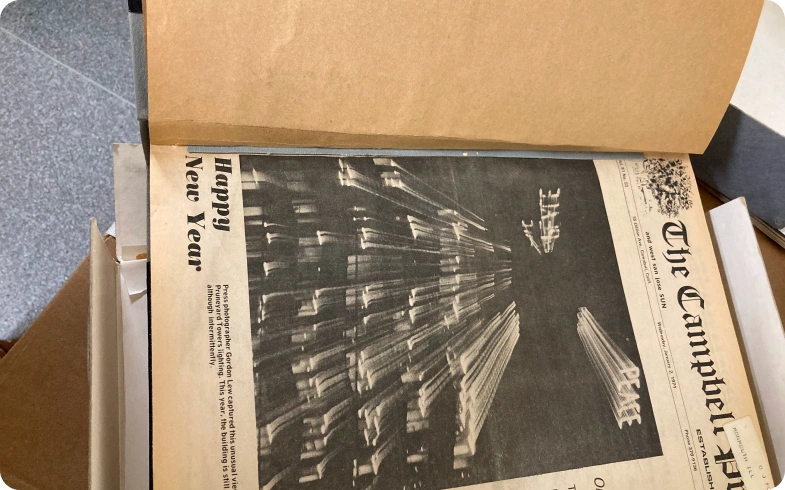 Historic Happy New Year edition of The Campbell Press prepared for digital preservation