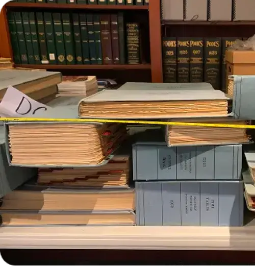 Digitization of archival legal books in a library for book scanning services