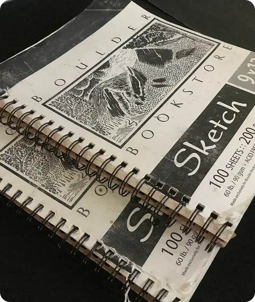 Digitizing old spiral-bound sketchbooks for digital archive
